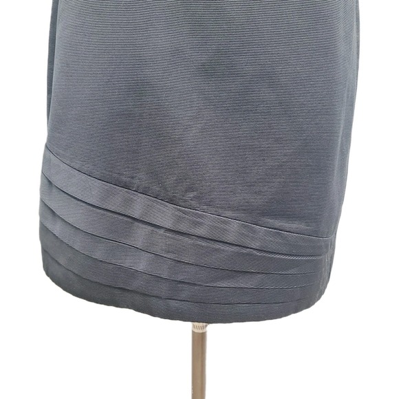 Reiss Puff-Sleeve Black Mini Dress Pleated Hem Minimalist Party‎ Womens 8 - Picture 2 of 13